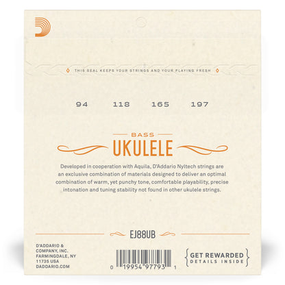 D'Addario EJ88UB Nyltech Ukulele Strings, Bass