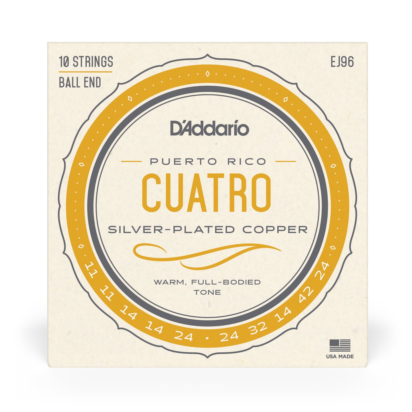 D'Addario EJ96 Cuatro-Puerto Rico Strings