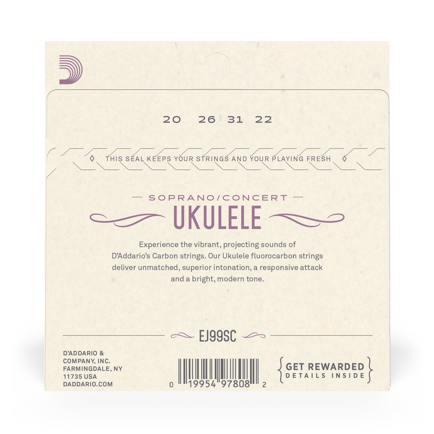 D'Addario EJ99SC Pro-Arté Carbon Ukulele Strings, Soprano / Concert