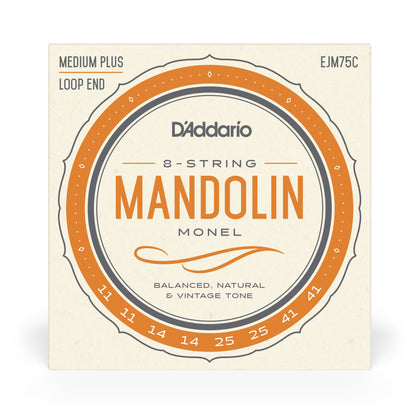 D'Addario EJM75C Monel Mandolin Strings, Medium Plus, 11-41