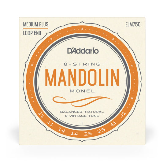 D'Addario EJM75C Monel Mandolin Strings, Medium Plus, 11-41