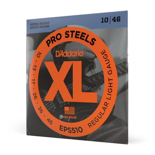 D’Addario EPS510 ProSteels, Regular Light Electric Guitar Strings, 10-46