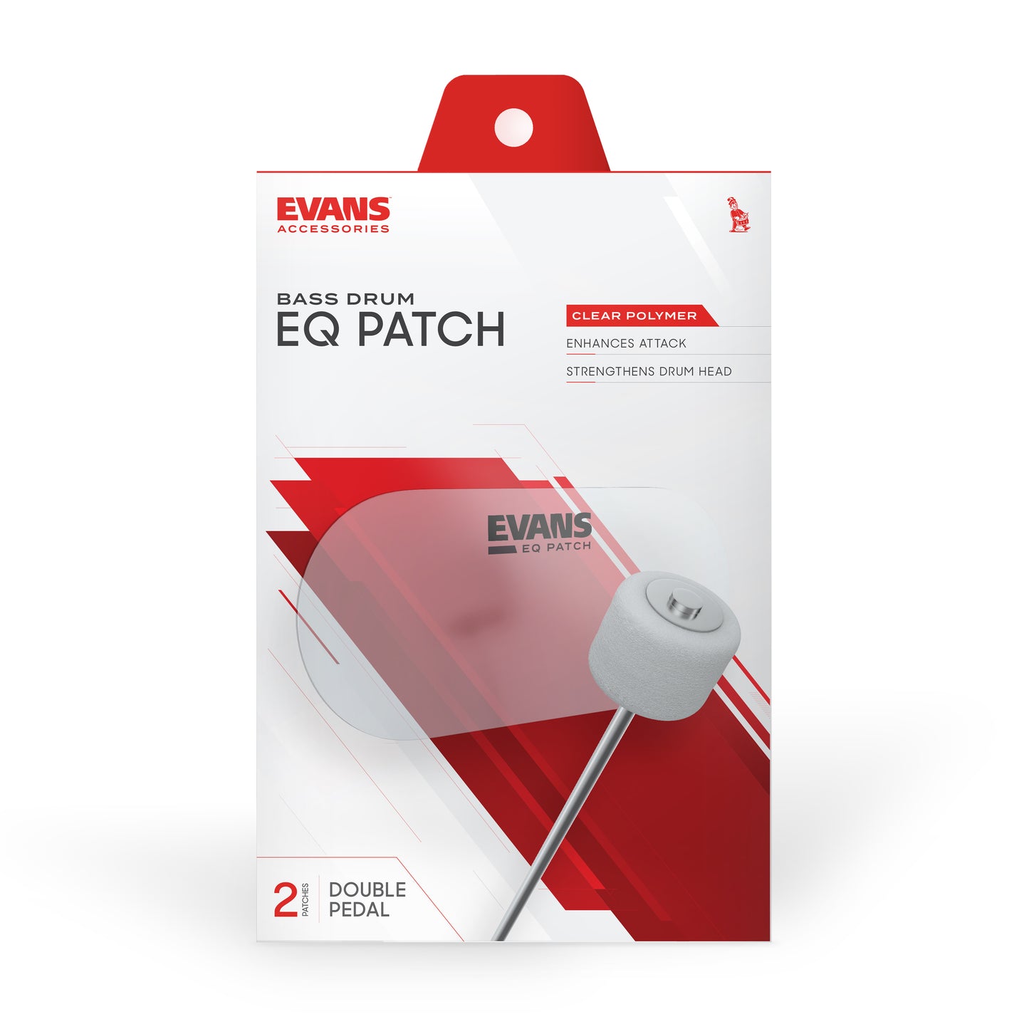 Evans EQPC2 EQ Double Pedal Patch, Clear Plastic