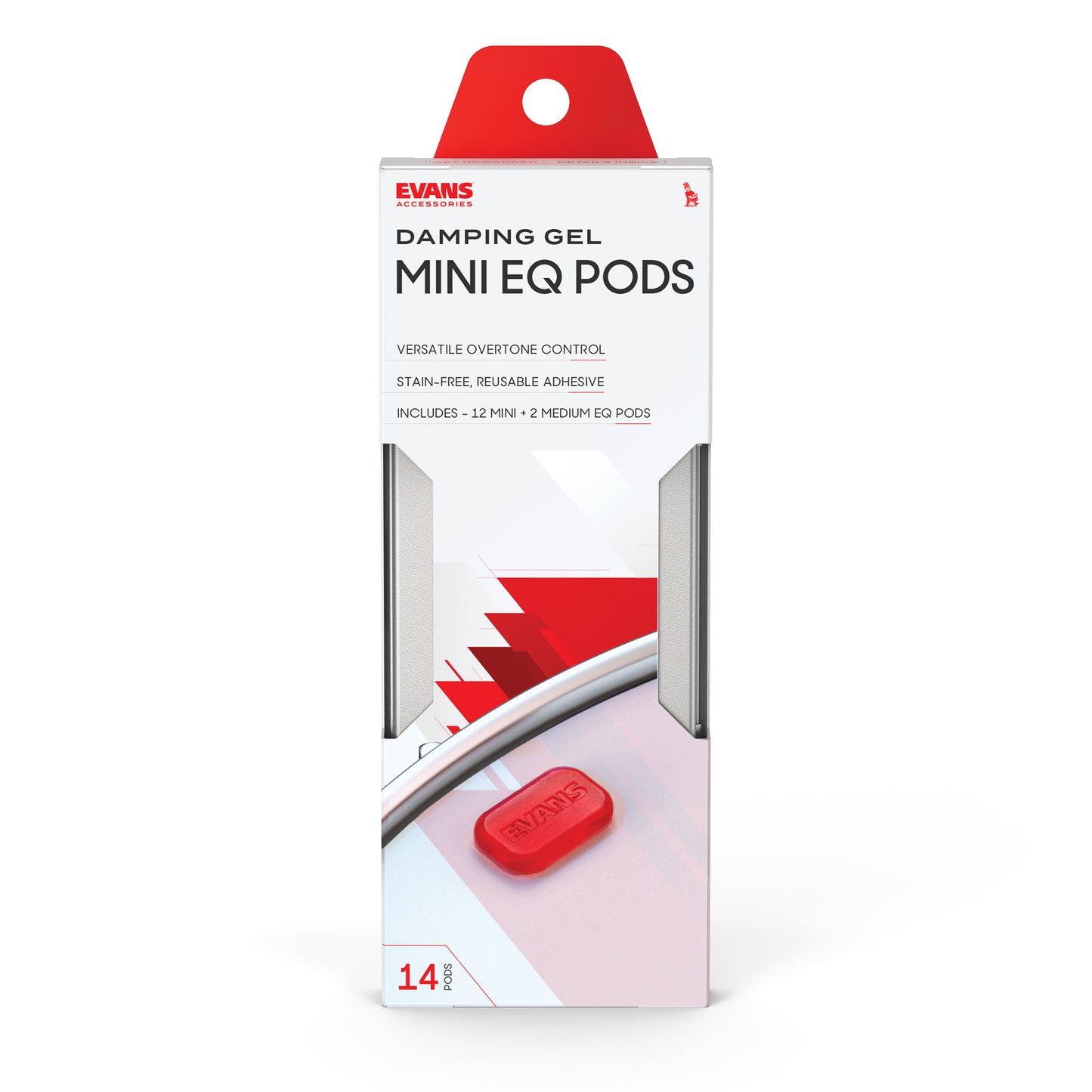 EVANS Mini EQ Pods Drum Head Damper Gels, Reusable, Pack of 14, EQPODSMINI