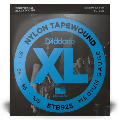 Tapewound D'Addario ETB92S Tapewound Bass Strings, Medium, 50-105, Short Scale ...