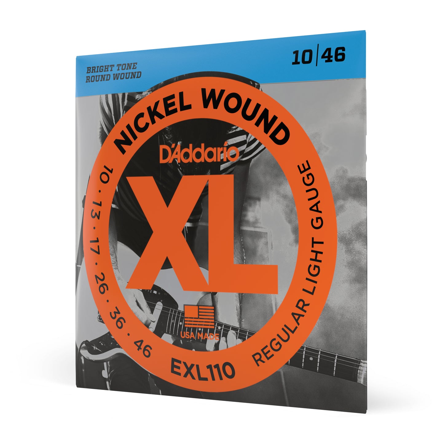 D'Addario EXL110 Nickel Wound Electric Guitar Strings, Regular Light, 10-46