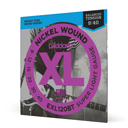 D'Addario EXL120BT Nickel Wound, Balanced Tension Super Light, 09-40