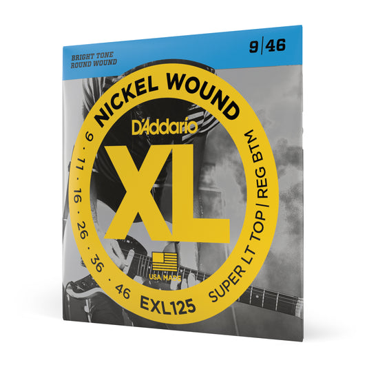 D'Addario EXL125 Super Light Top/Regular Bottom Electric Guitar Strings