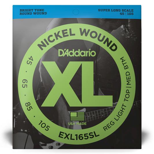 D'Addario EXL165SL Regular Light Top/Medium Bottom, Super Long Scale, XL Nickel Bass Strings, 45-105