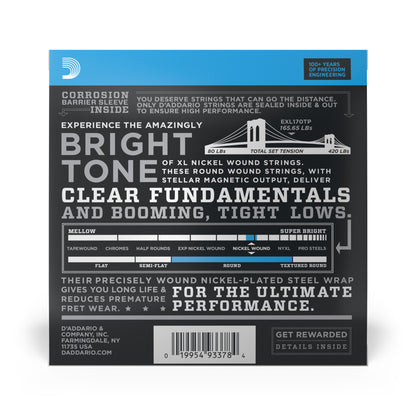D'Addario EXL170TP 2-Pack Regular Light, Long Scale, XL Nickel Bass Strings, 45-100