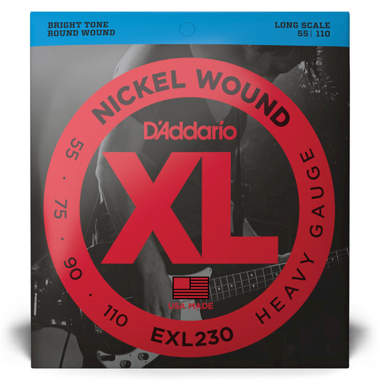 D'Addario EXL230 Heavy, Long Scale, XL Nickel Bass Strings, 55-110