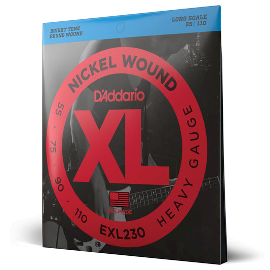D'Addario EXL230 Heavy, Long Scale, XL Nickel Bass Strings, 55-110