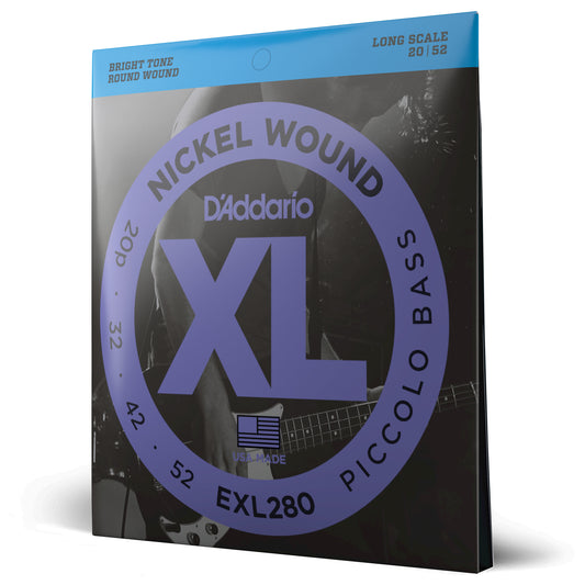 D'Addario Piccolo, Long Scale, XL Nickel Bass Strings, 20-52