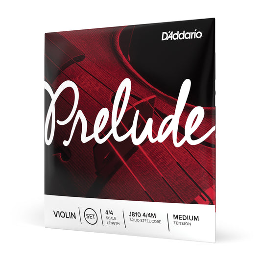 D'Addario J810 4/4M Prelude Violin String Set, 4/4 Scale, Medium Tension