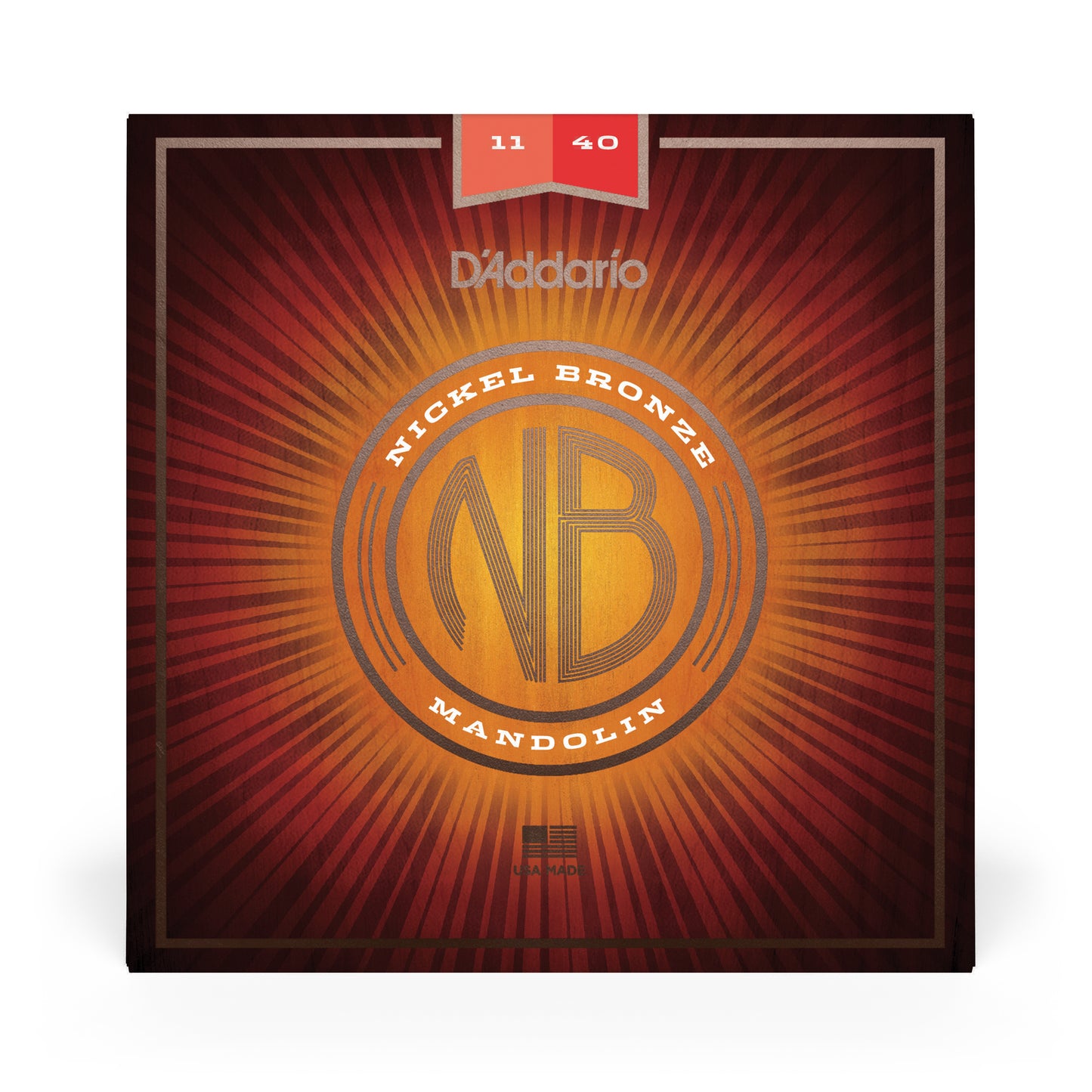 D'Addario NBM1140 Nickel Bronze Mandolin Strings, Medium, 11-40