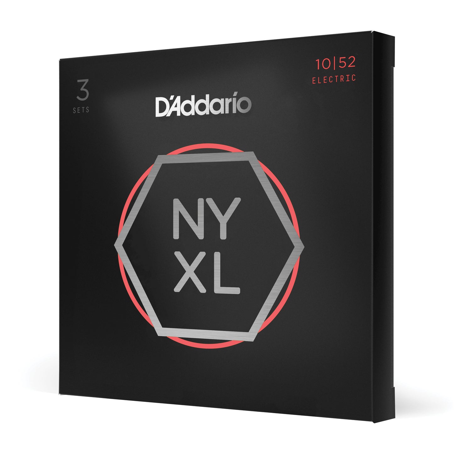 D'Addario NYXL1052-3P Light Top/Heavy Bottom, NYXL Electric Guitar Strings, 10-52, 3-Pack