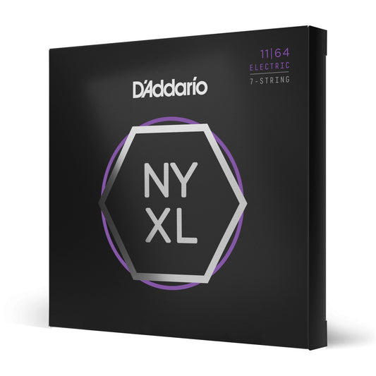 D'Addario NYXL1164 7-String Electric Guitar Strings, Medium, 11-64