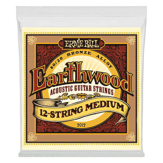 Ernie Ball 2012 Medium Earthwood 80/20 Bronze 12-String Acoustic Strings, 11-52