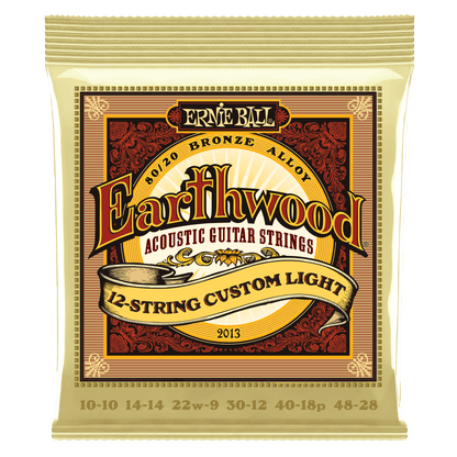Ernie Ball 2013 Custom Light Earthwood 80/20 Bronze 12-String Acoustic Strings, 10-48