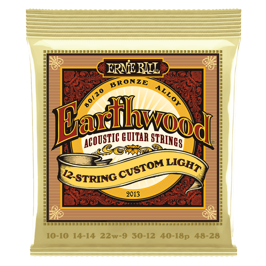 Ernie Ball 2013 Custom Light Earthwood 80/20 Bronze 12-String Acoustic Strings, 10-48