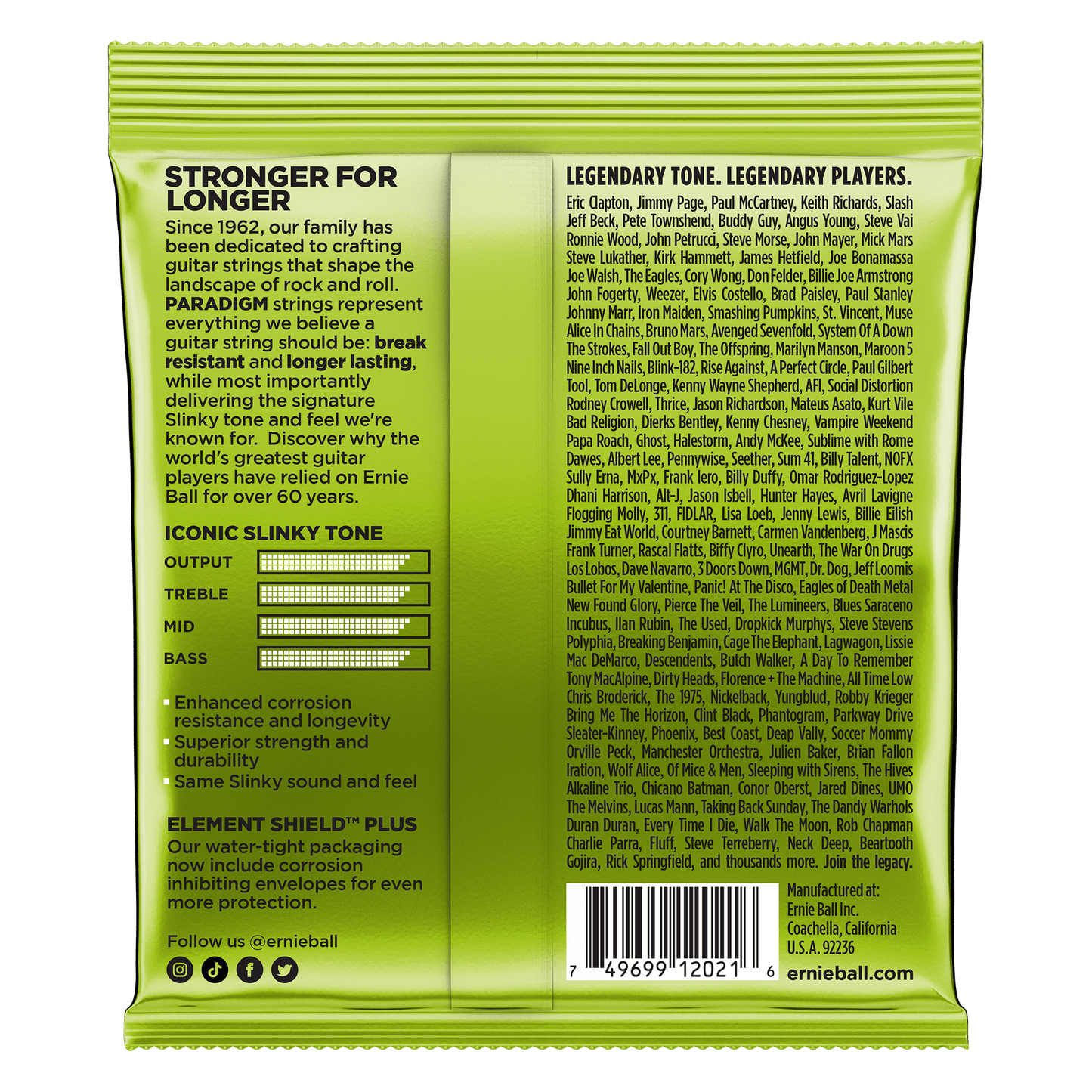 Ernie Ball 2021 Paradigm Regular Slinky Electric Guitar Strings, 10-46