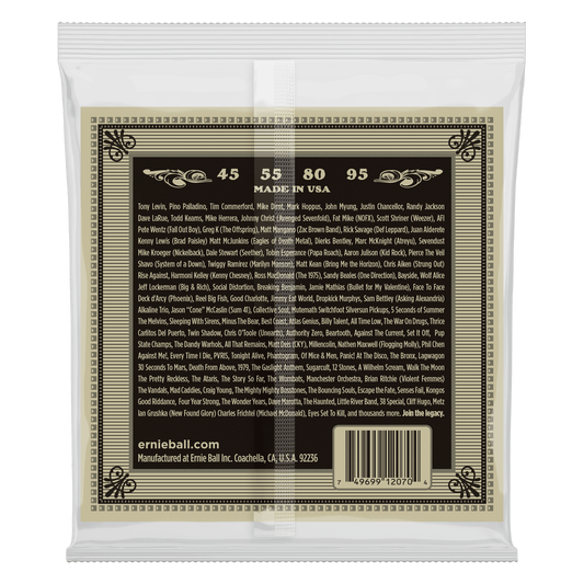 Ernie Ball 2070 Earthwood Phosphor Bronze Acoustic Bass Strings, 45-95