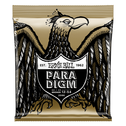 Ernie Ball 2086 Medium Light Paradigm 80/20 Bronze Acoustic Strings, 12-54