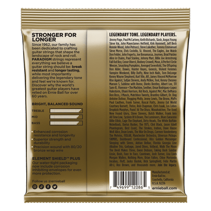 Ernie Ball 2086 Medium Light Paradigm 80/20 Bronze Acoustic Strings, 12-54