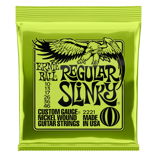 Ernie Ball 2221 Regular Slinky Nickel Wound Electric Guitar Strings, 10-46