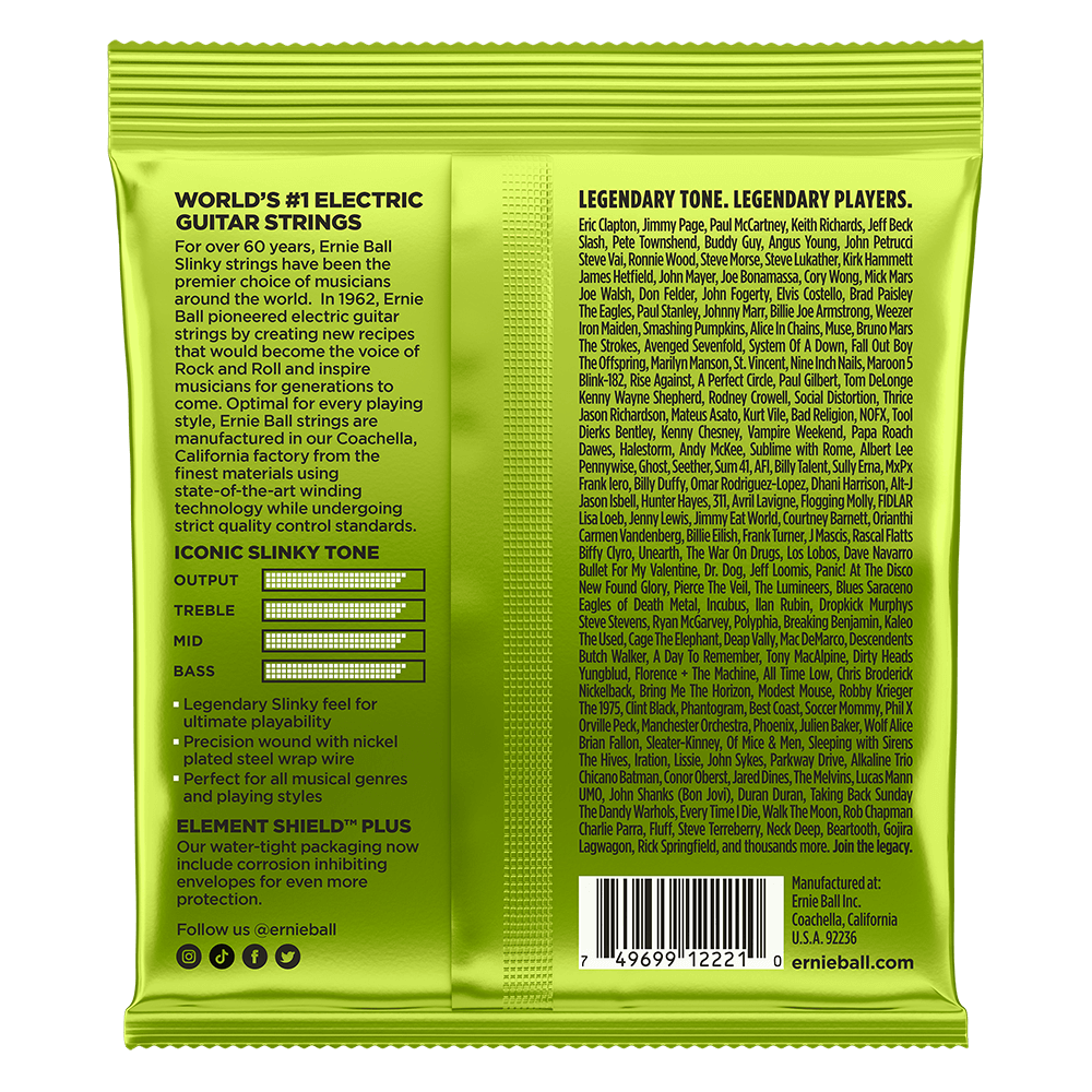 Ernie Ball 2221 Regular Slinky Nickel Wound Electric Guitar Strings, 10-46