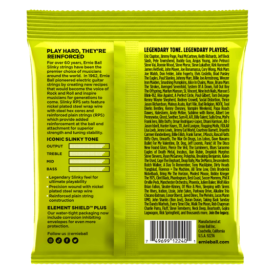 Ernie Ball 2240 RPS Regular Slinky Nickel Wound Electric Guitar Strings, 10-46
