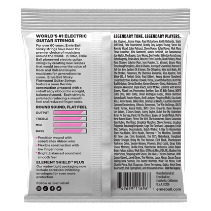Ernie Ball 2593 Cobalt Flatwound Super Slinky Electric Guitar Strings, 9-42