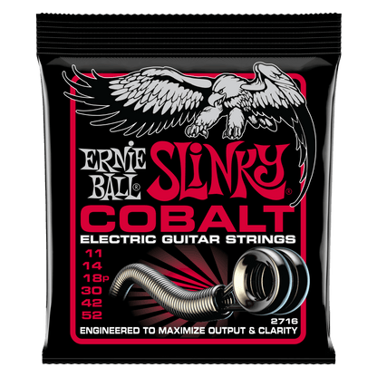 Ernie Ball 2716 Cobalt Burly Slinky Electric Guitar Strings, 11-52