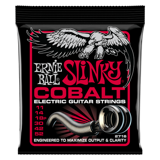 Ernie Ball 2716 Cobalt Burly Slinky Electric Guitar Strings, 11-52