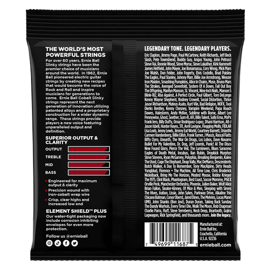 Ernie Ball 2716 Cobalt Burly Slinky Electric Guitar Strings, 11-52