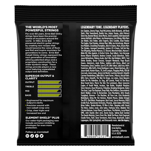 Ernie Ball 2721 Cobalt Regular Slinky Electric Guitar Strings, 10-46