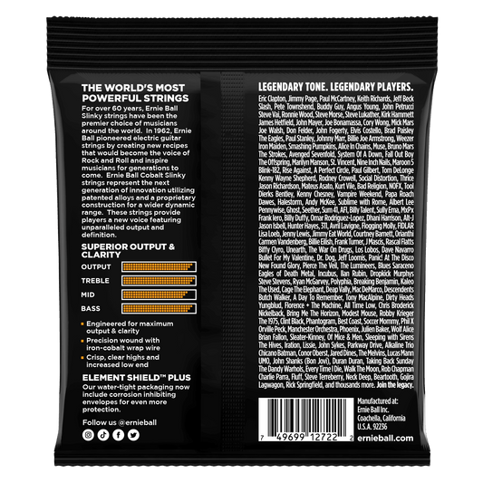 Ernie Ball 2712 Cobalt Hybrid Slinky Electric Guitar Strings, 9-46