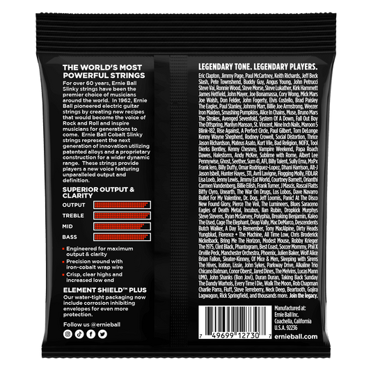 Ernie Ball 2730 Cobalt Skinny Top Heavy Bottom Slinky 7-String Electric Guitar Strings, 10-62