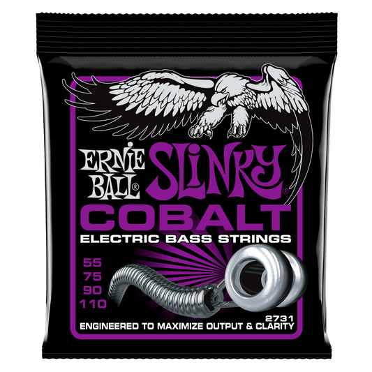 Ernie Ball 2731 Cobalt Power Slinky Electric Bass Strings, 55-110