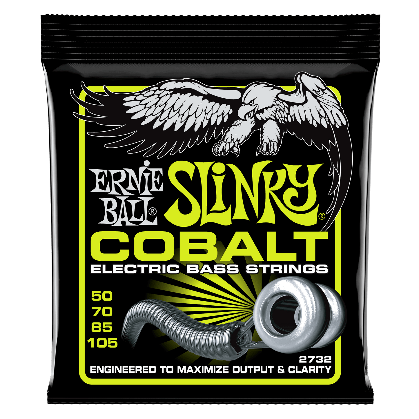 Ernie Ball 2732 Cobalt Regular Slinky Electric Bass Strings, 50-105
