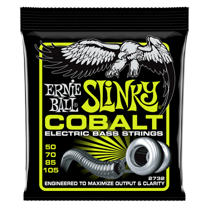 Ernie Ball 2732 Cobalt Regular Slinky Electric Bass Strings, 50-105