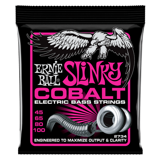 Ernie Ball 2734 Cobalt Super Slinky Electric Bass Strings, 45-100