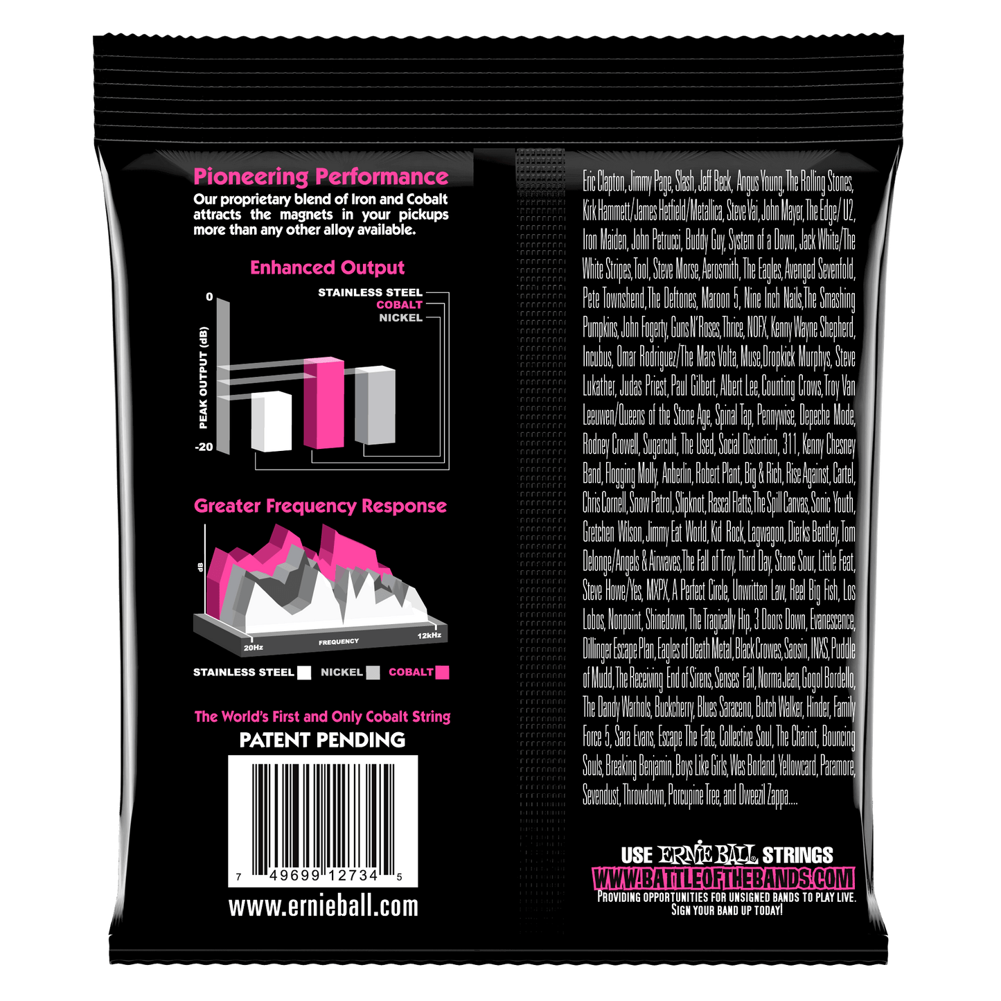 Ernie Ball 2734 Cobalt Super Slinky Electric Bass Strings, 45-100