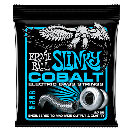 Ernie Ball 2735 Cobalt Extra Slinky Electric Bass Strings, 40-95