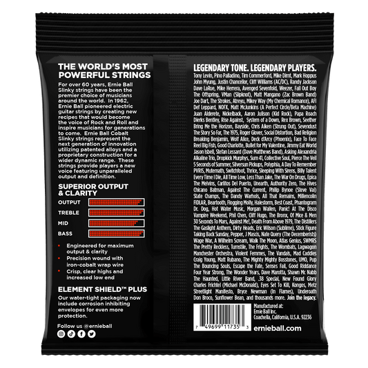 Ernie Ball 2739 Cobalt 6-String Slinky Electric Bass Strings, 32-130