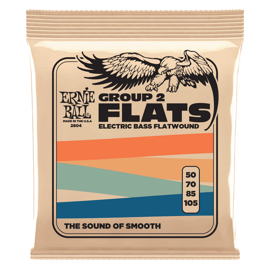Ernie Ball 2804 Group 2 Stainless Steel Flatwound Electric Bass, 50-105