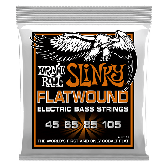 Ernie Ball 2813 Cobalt Flatwound Hybrid Slinky Electric Bass Strings, 45-105