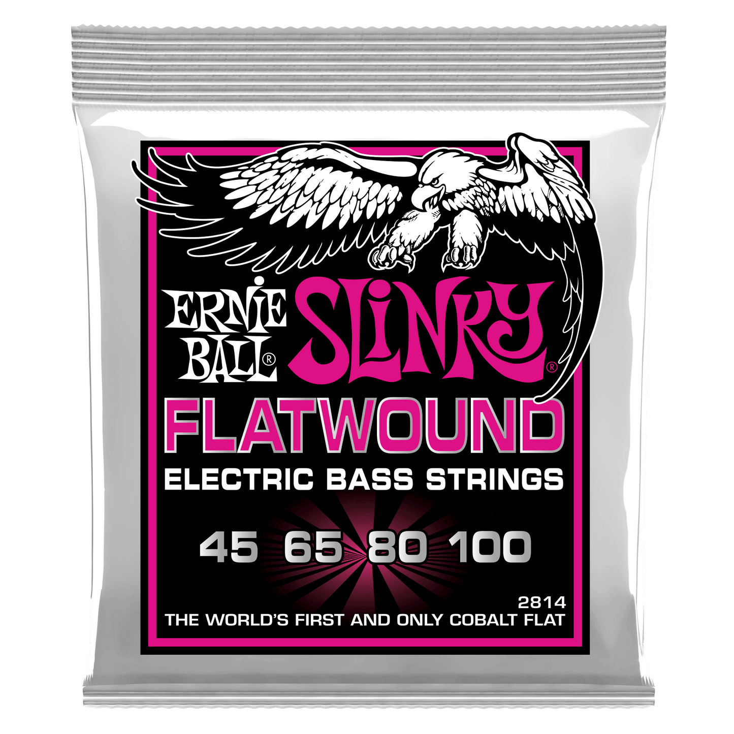 Ernie Ball 2814 Cobalt Flatwound Super Slinky Electric Bass Strings, 45-100
