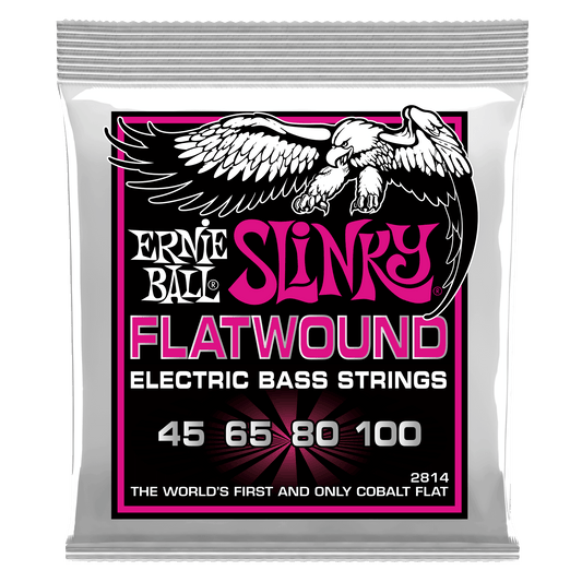 Ernie Ball 2814 Cobalt Flatwound Super Slinky Electric Bass Strings, 45-100