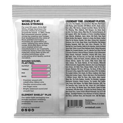 Ernie Ball 2814 Cobalt Flatwound Super Slinky Electric Bass Strings, 45-100